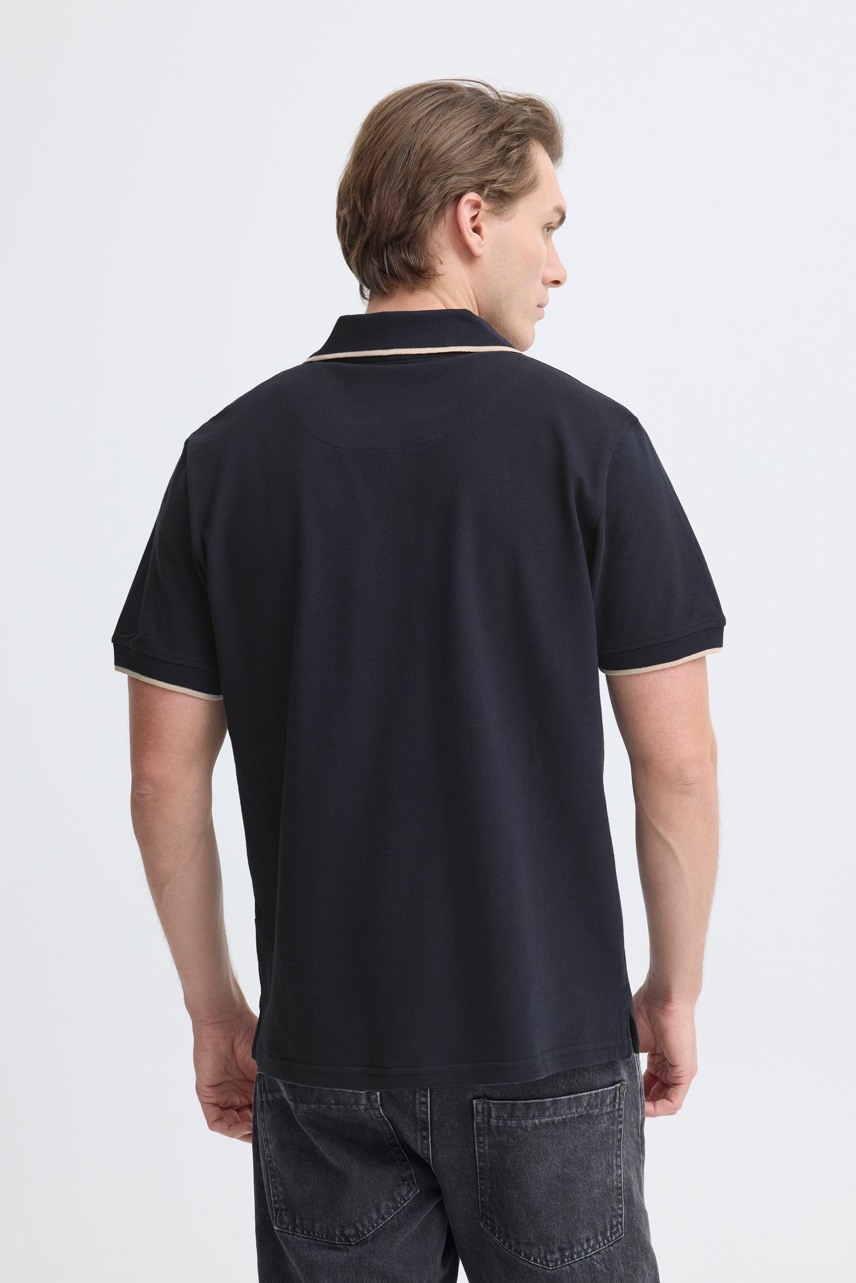 20720432-194011_194011_7.jpg Kurzarm Poloshirt Einfarbig V-Ausschnitt Polokragen