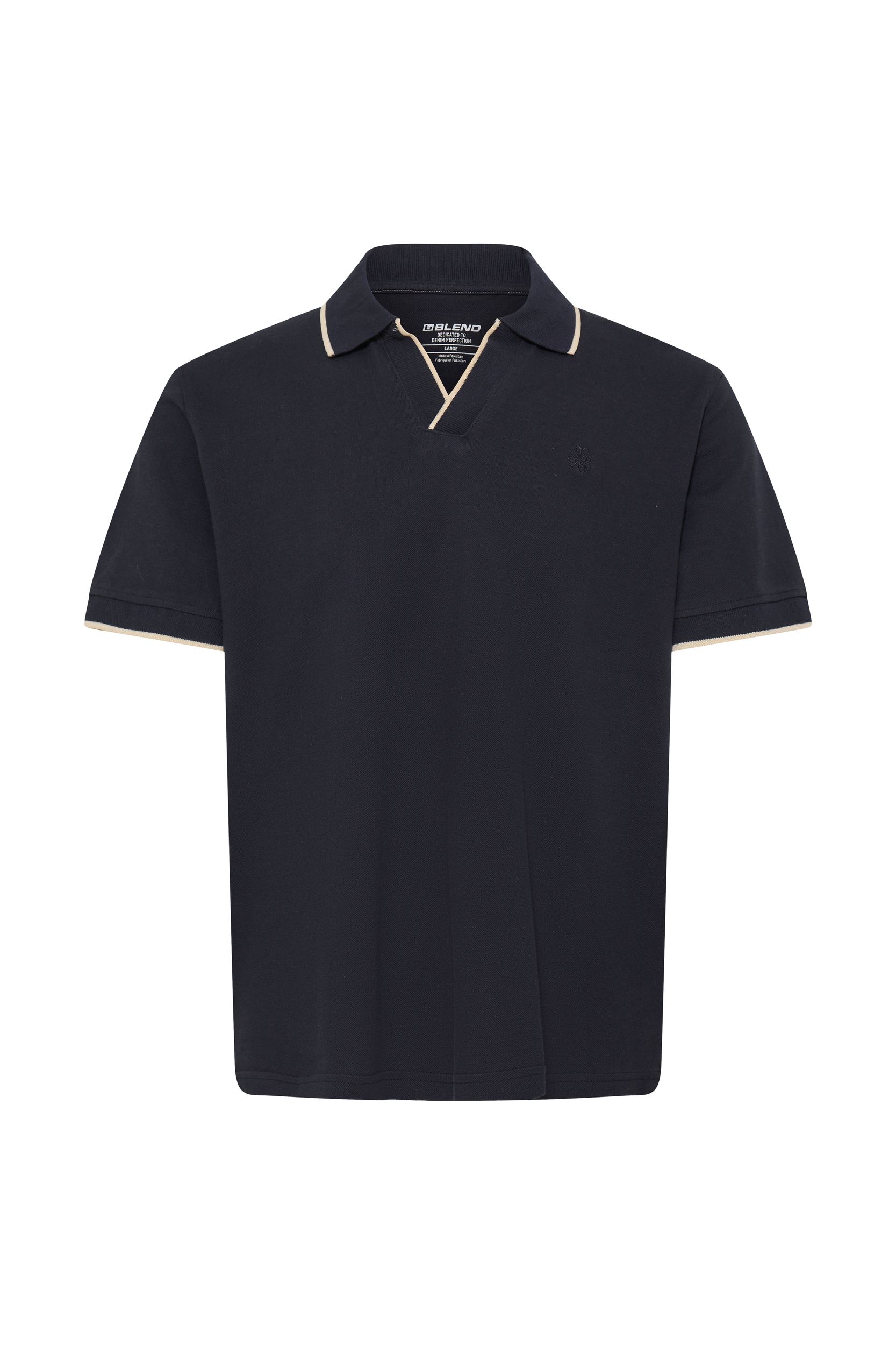 20720432-194011_194011.jpg Kurzarm Poloshirt Einfarbig V-Ausschnitt Polokragen