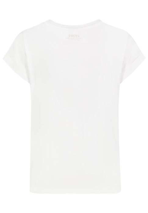 Sublevel Lässiges Shirt Kurzarm Rundhalsausschnitt Sommerlich – Weiß, Bild 4