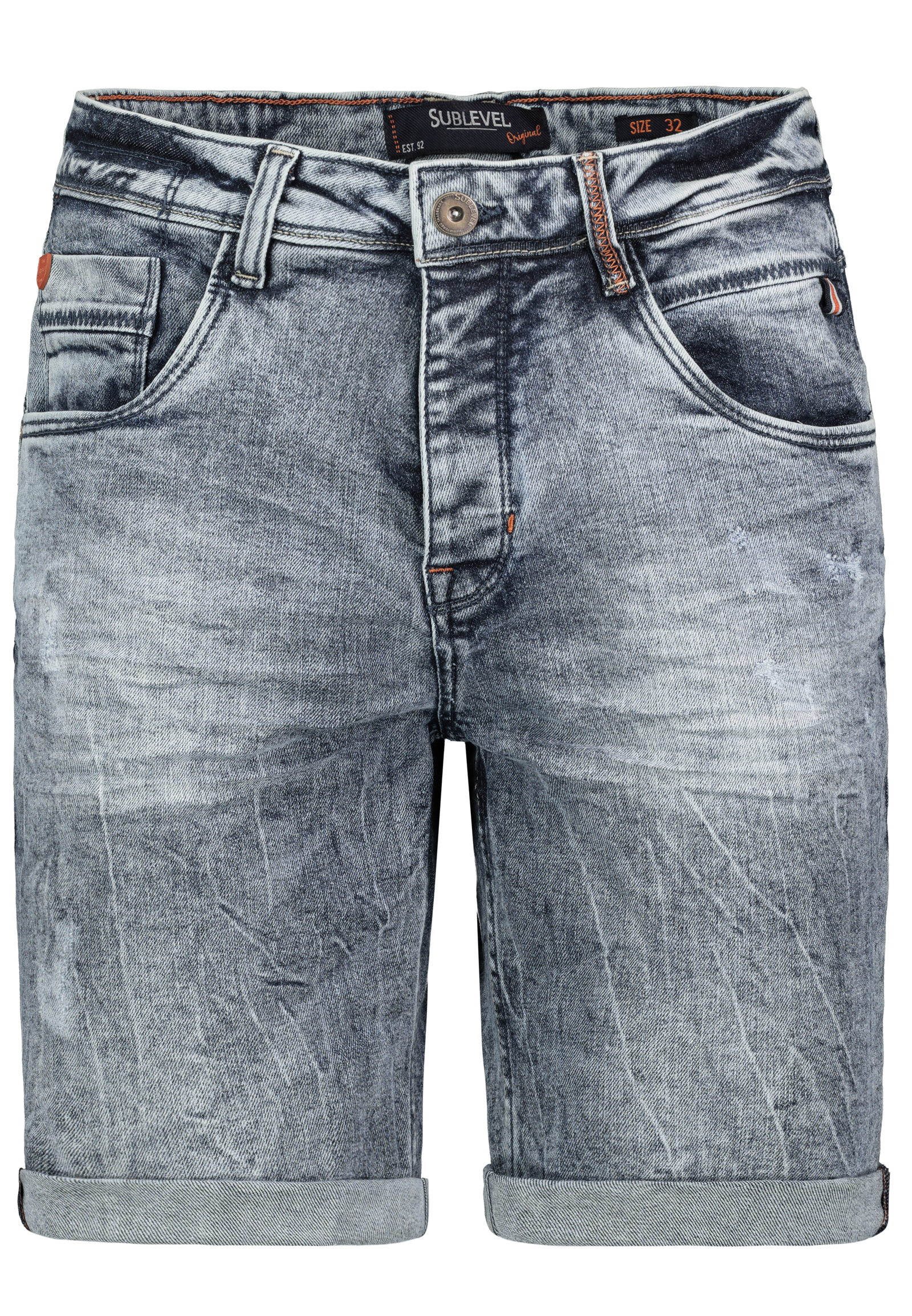 H85047T62108KM265_19400_V.jpg Jeansshorts Used Waschung Klassischer Freizeit Stil