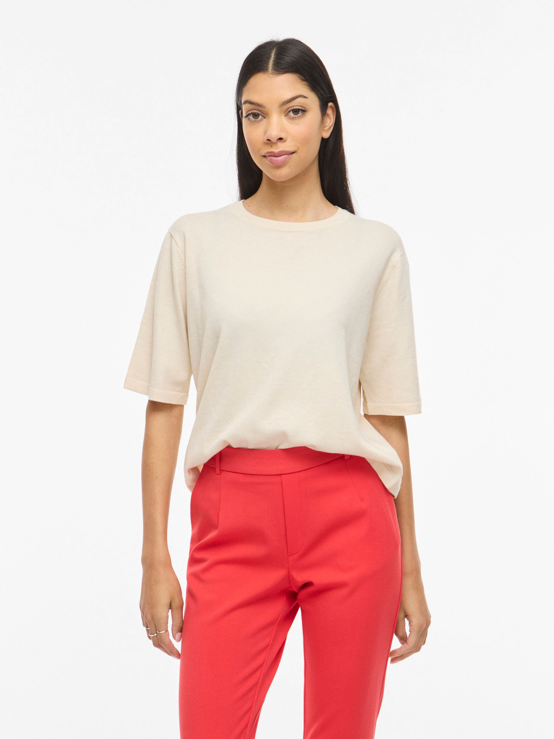 14112136_4980805_2.jpg Knit Top Kurzarm Lockerschnitt Minimaldesign Casuallook