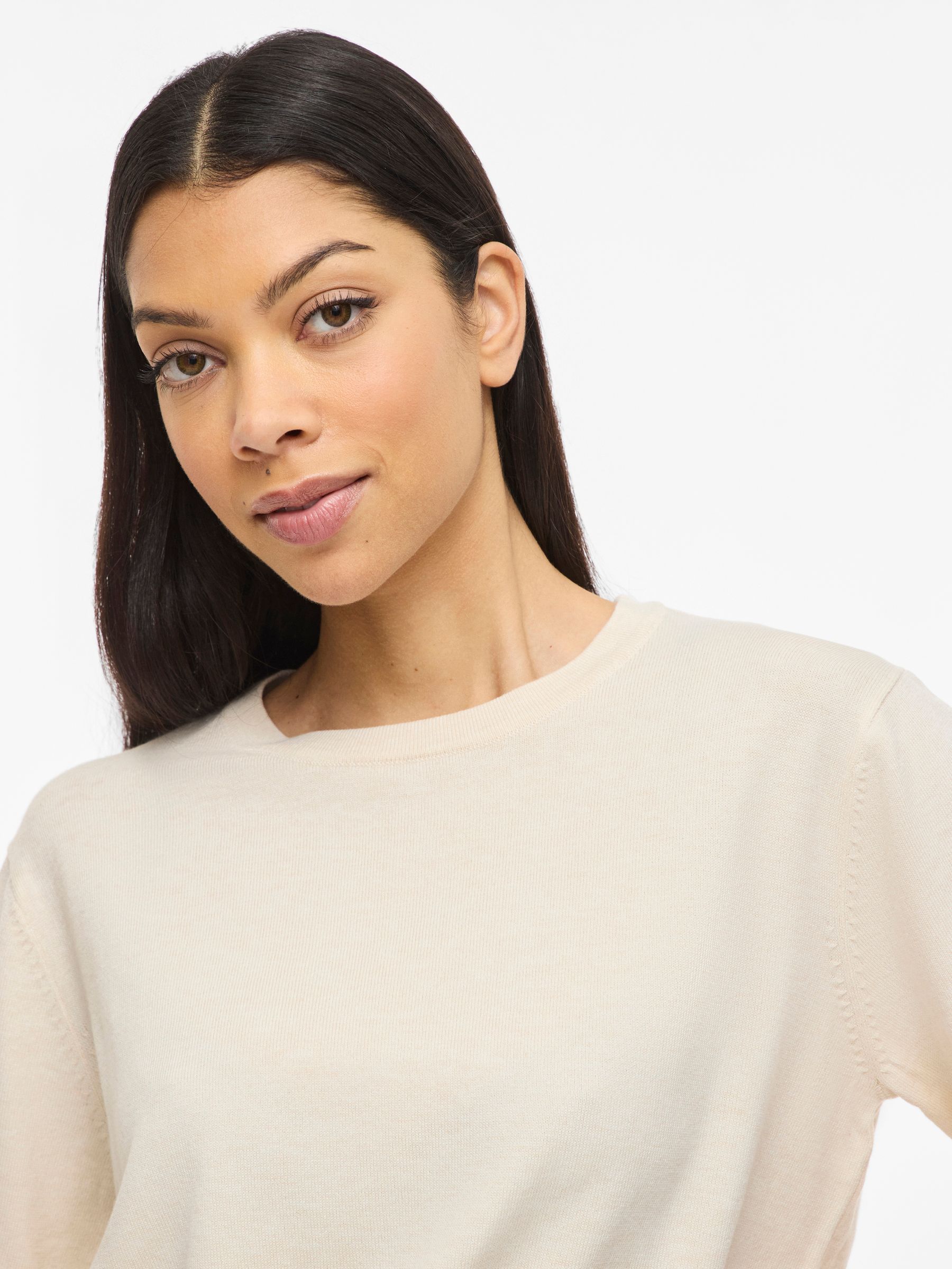 14112136_4980805_3.jpg Knit Top Kurzarm Lockerschnitt Minimaldesign Casuallook