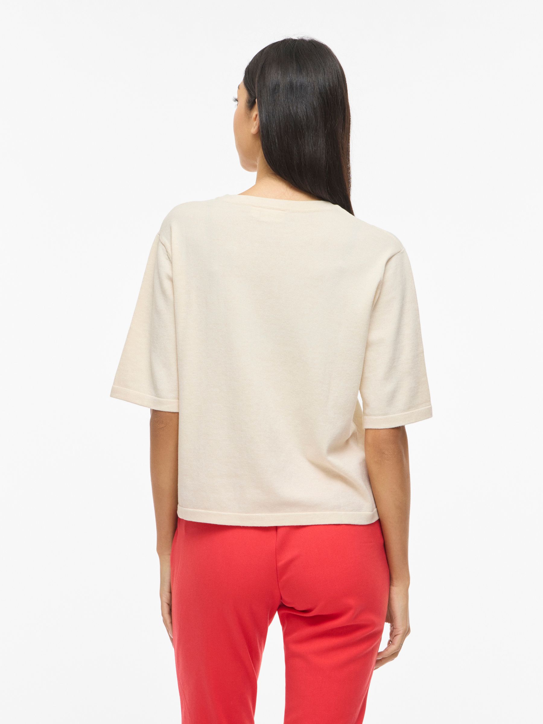 14112136_4980805_4.jpg Knit Top Kurzarm Lockerschnitt Minimaldesign Casuallook