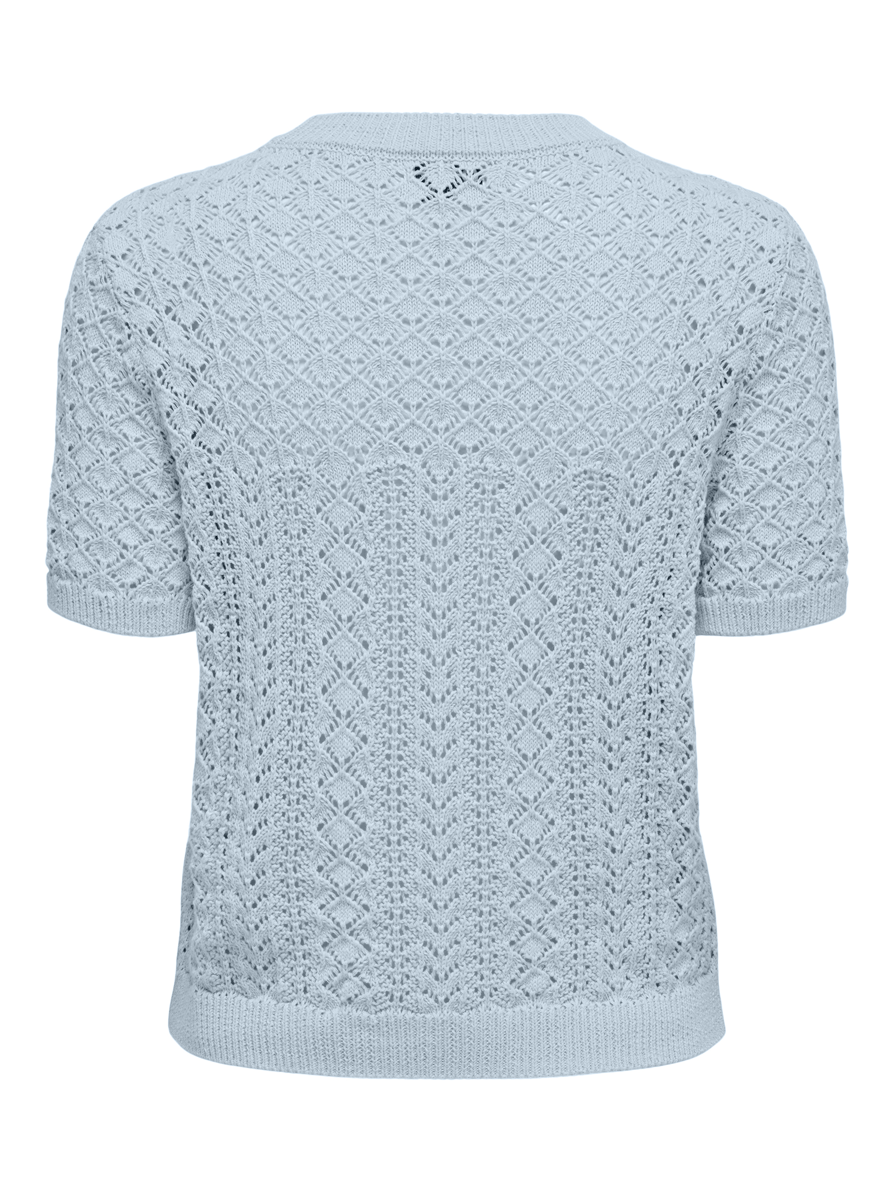 Kurzarm Strickpullover Häkelmuster Rundhals Unifarben Kurzarm Strickpullover Häkelmuster Rundhals Unifarben