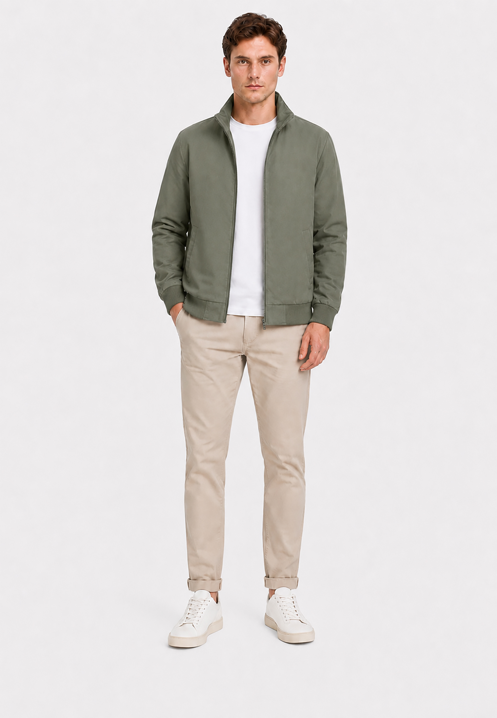 Blend BLEND Übergangsjacke Reißverschluss Hochabschließender Kragen – Grün, Bild 2