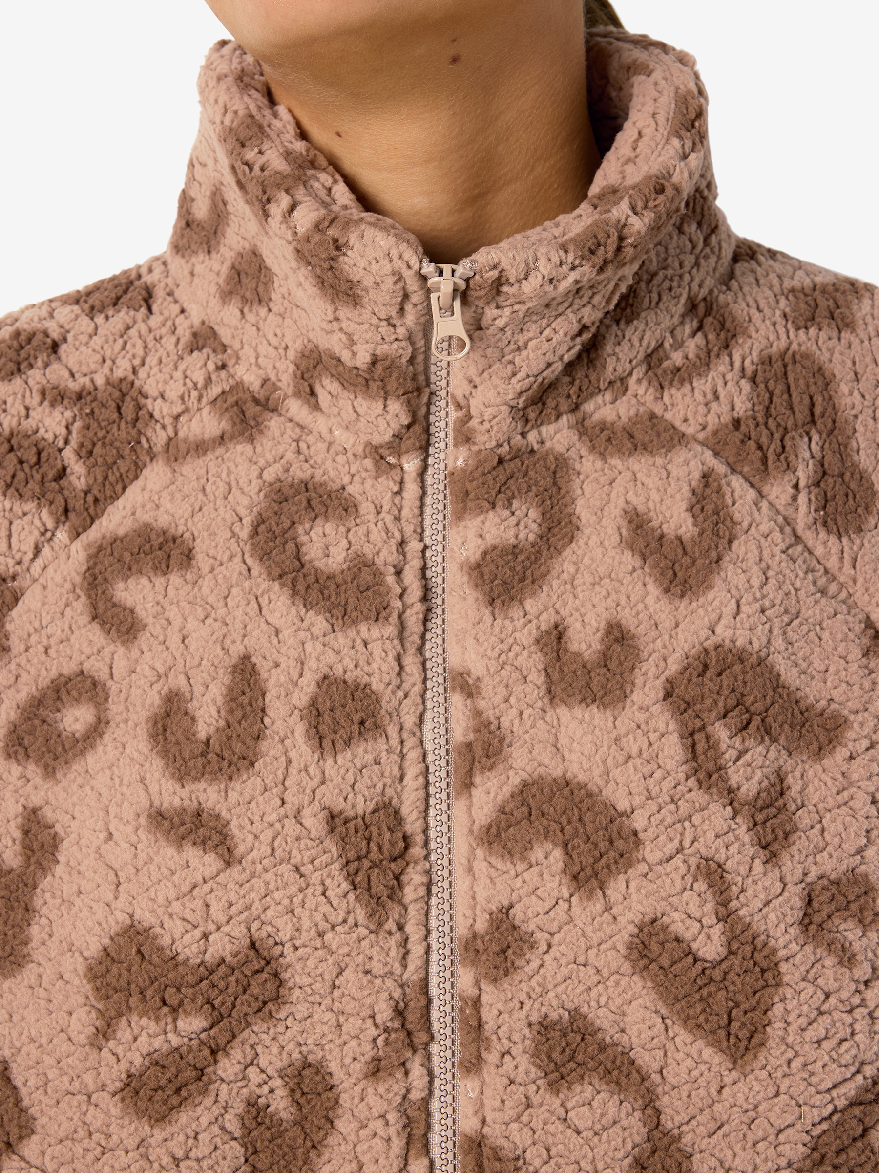 Flauschige Outdoorjacke Reißverschluss Trendigen Design Flauschige Outdoorjacke Reißverschluss Trendigen Design