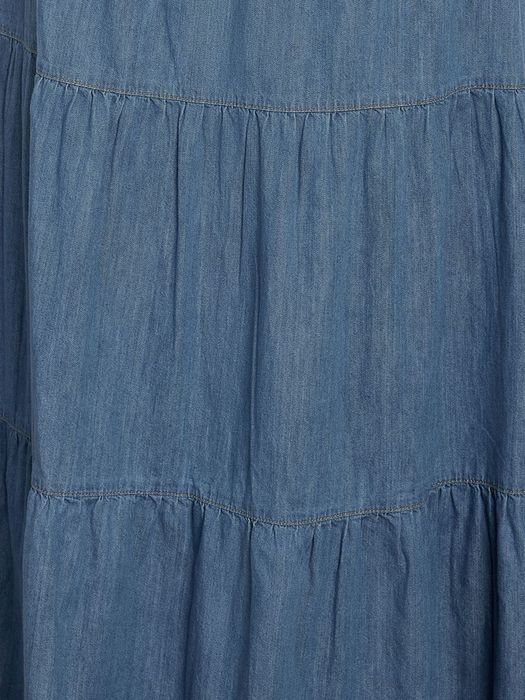 Jeansrock Elastischem Bund Geradem Schnitt Zeitlos, Farbe: Hellblau