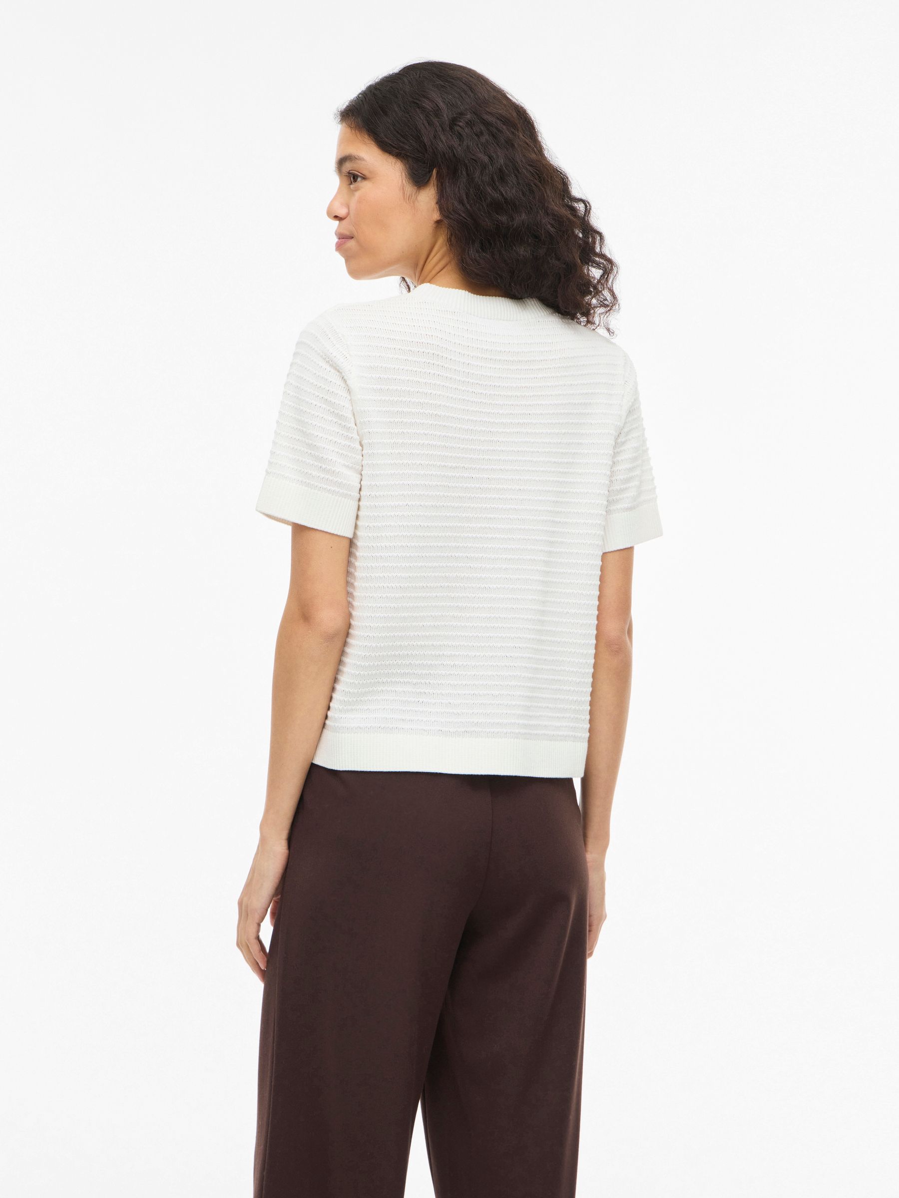 14111560_4903380_5.jpg Bequemer Strickpullover Rundhalsausschnitt Kurzarm