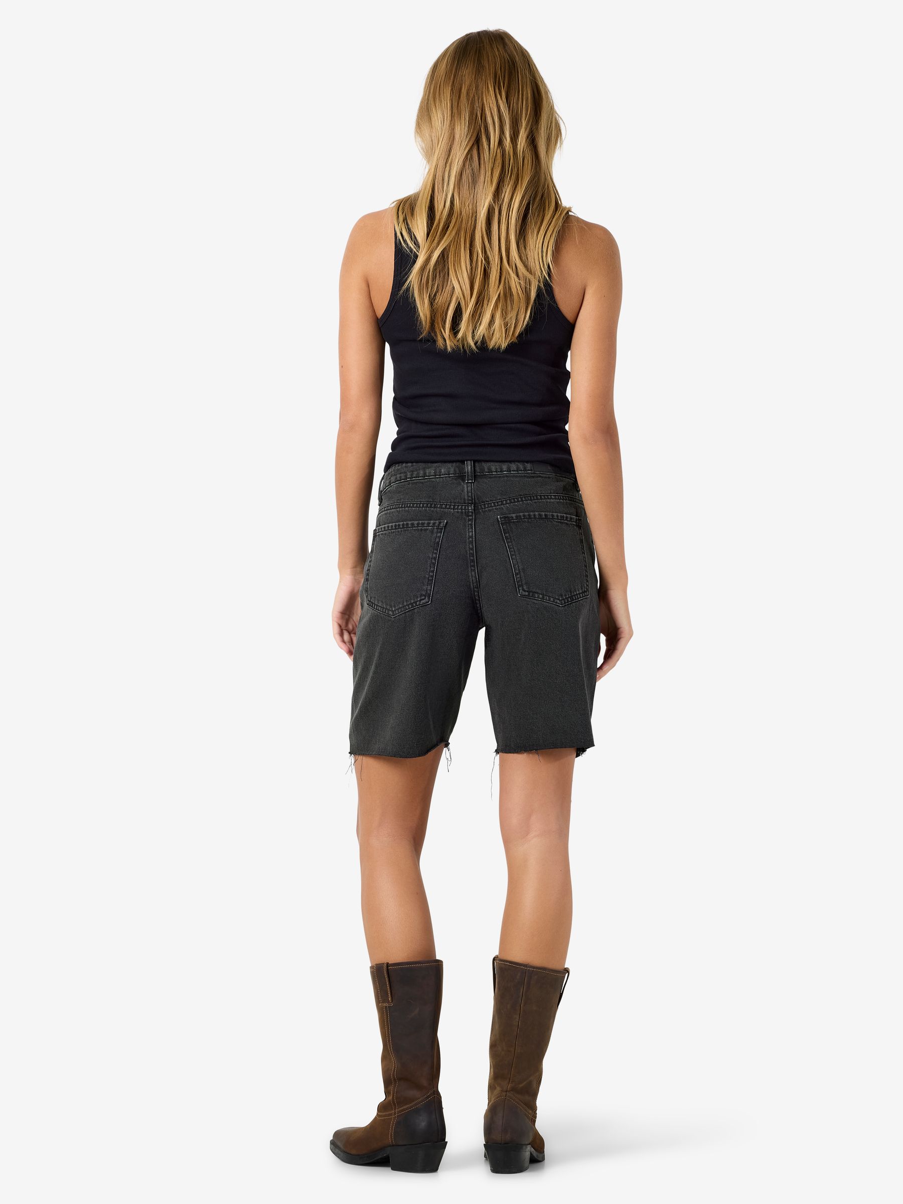 27036599_4918140_4.jpg Knielang Jeansshorts Loose Fit Sommer Reißverschluss