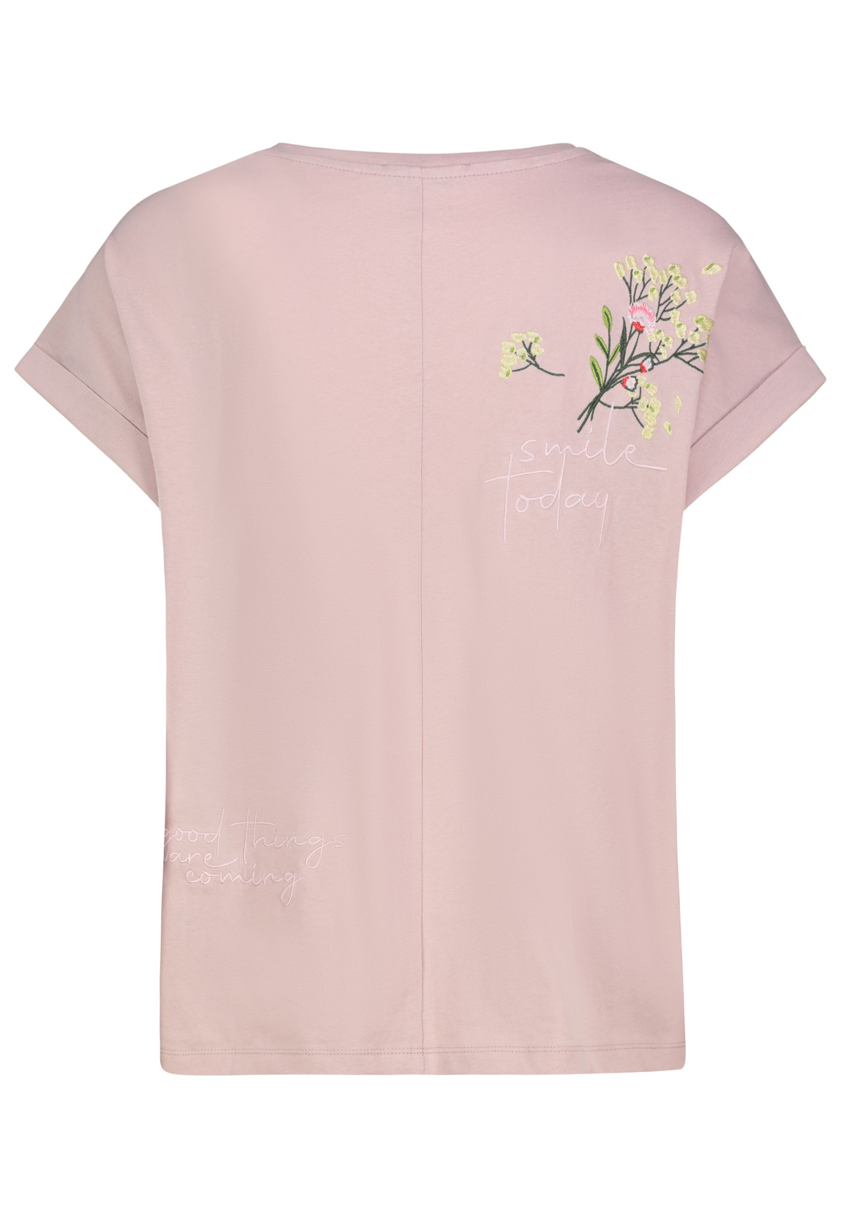 Kurzarm T-Shirt Rundhals Florale Stickerei Blumenmotiv Kurzarm T-Shirt Rundhals Florale Stickerei Blumenmotiv