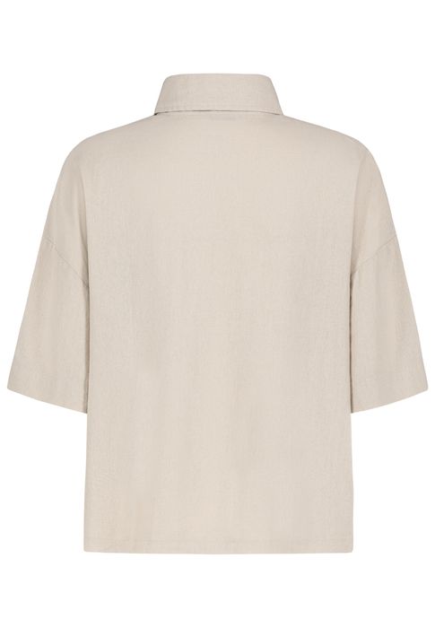 Eight 2 Nine EIGHT 2 NINE Stilvolle Kurzarmbluse Knopfleiste – Beige, Bild 3