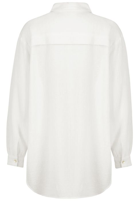 Eight 2 Nine EIGHT 2 NINE Langarm Bluse Rundhalsausschnitt Knopfleiste – Weiß, Bild 3