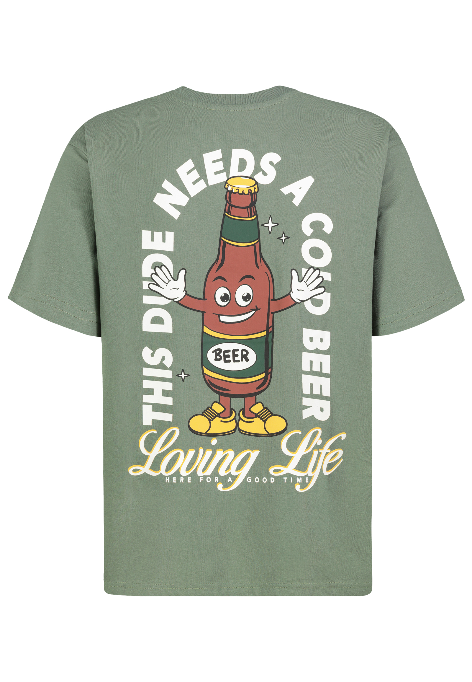 H12022AH22531I_12300_H.jpg Kurzarm T-Shirt Rundhals Loose Fit Brustaufdruck Spruchdruck