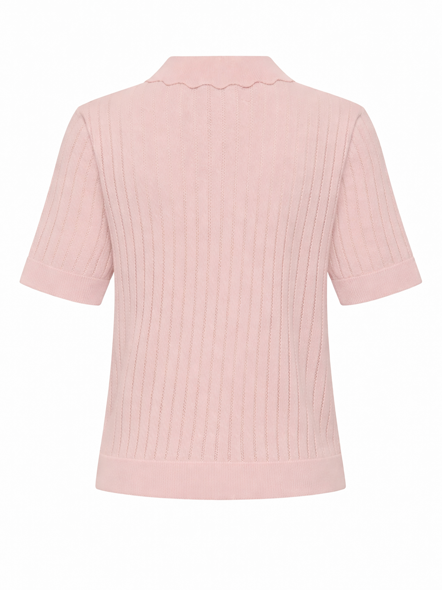 Kurzarm Cardigan Einfarbig Strickstruktur Polokragen Kurzarm Cardigan Einfarbig Strickstruktur Polokragen