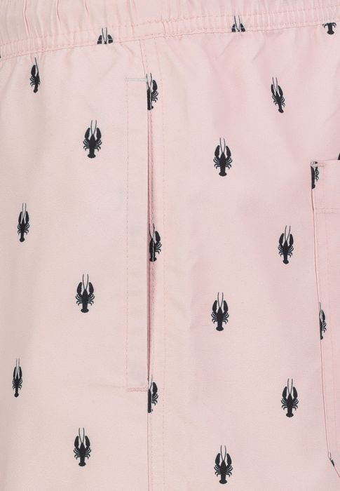 Sublevel Sublevel Lässige Badeshorts Tropisches Blattmuster Kordelzug – Rosa, Bild 4
