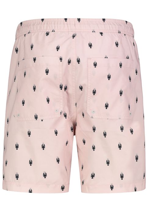 Sublevel Sublevel Lässige Badeshorts Tropisches Blattmuster Kordelzug – Rosa, Bild 5