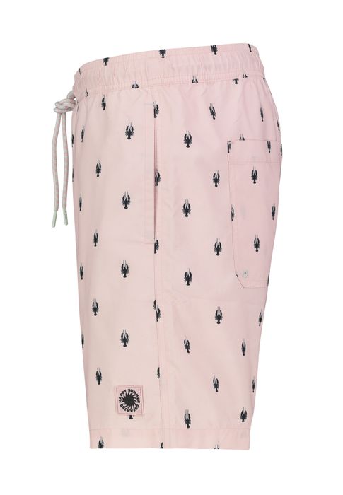 Sublevel Sublevel Lässige Badeshorts Tropisches Blattmuster Kordelzug – Rosa, Bild 3
