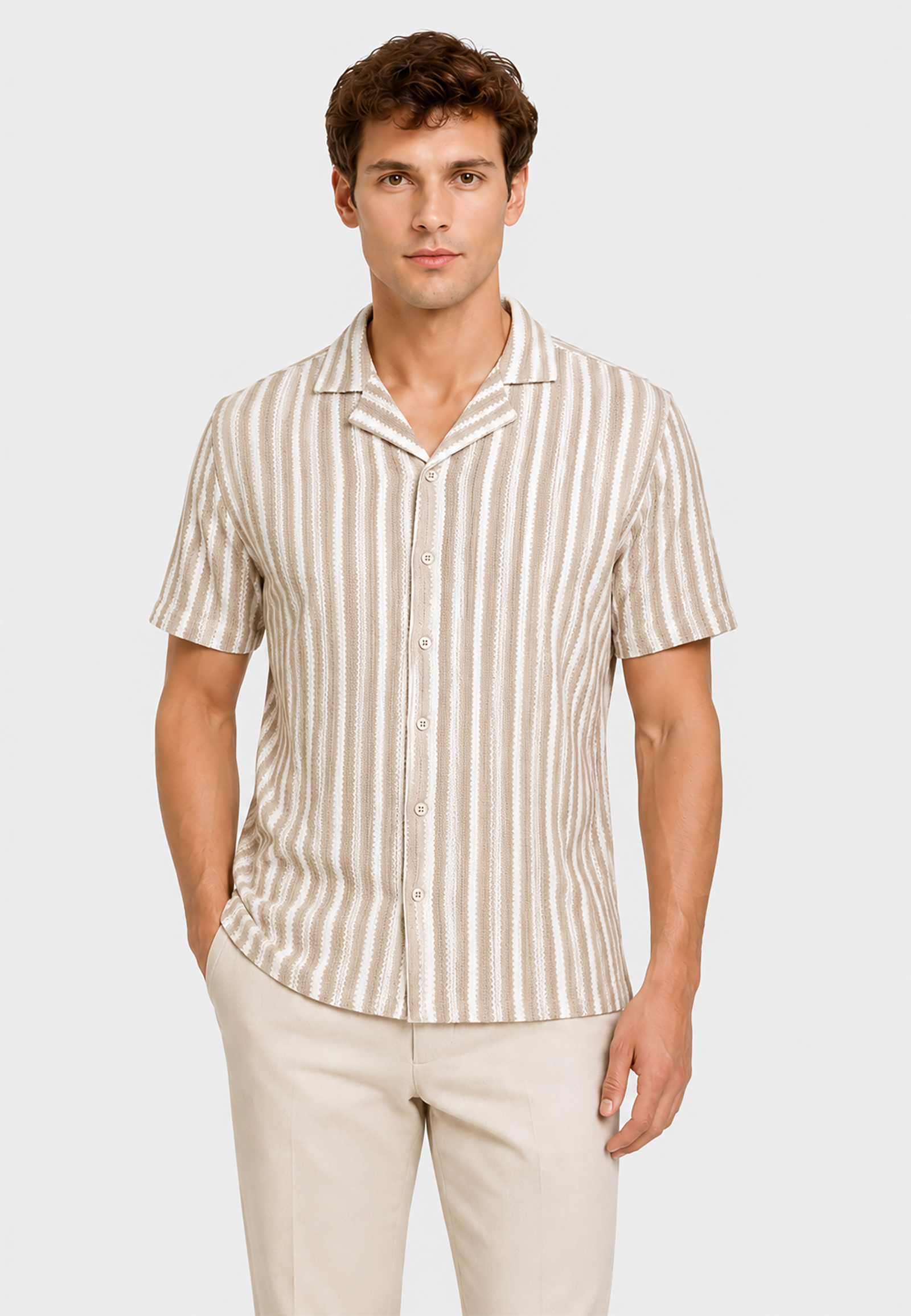 Bequemes Kurzarmshirt Knopfverschluss Reverskragen Bequemes Kurzarmshirt Knopfverschluss Reverskragen