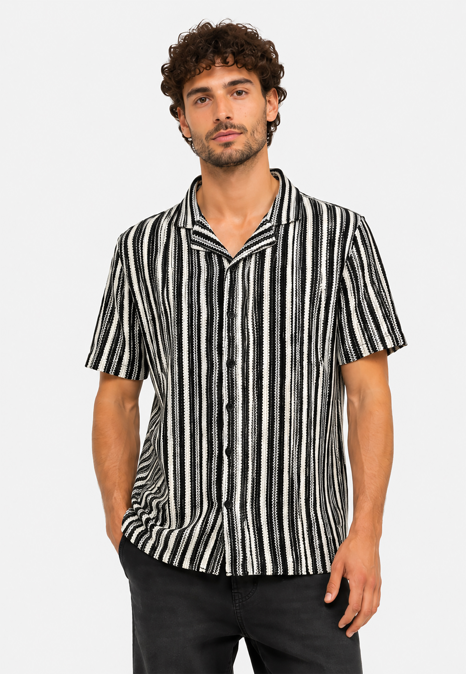 Bequemes Kurzarmshirt Knopfverschluss Reverskragen Bequemes Kurzarmshirt Knopfverschluss Reverskragen