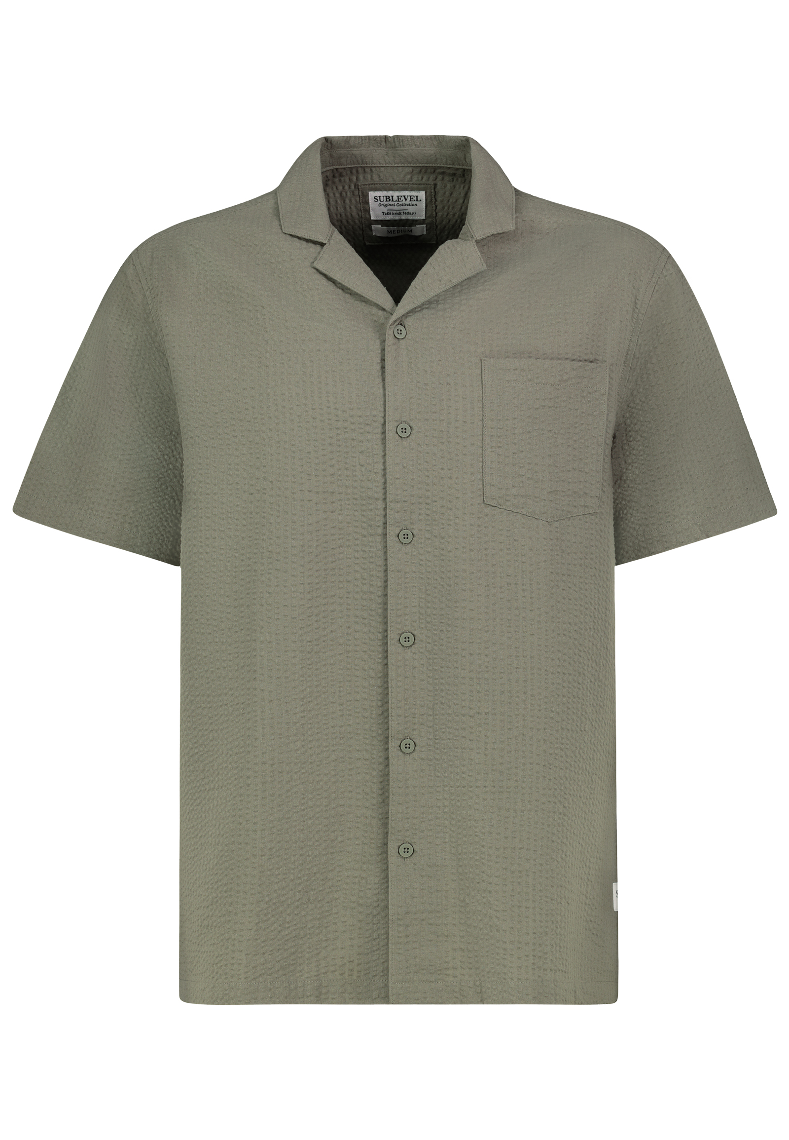 H70069AG11167A_12300_V.jpg Bequemes Kurzarmshirt Knopfleiste Einfarbig Casual