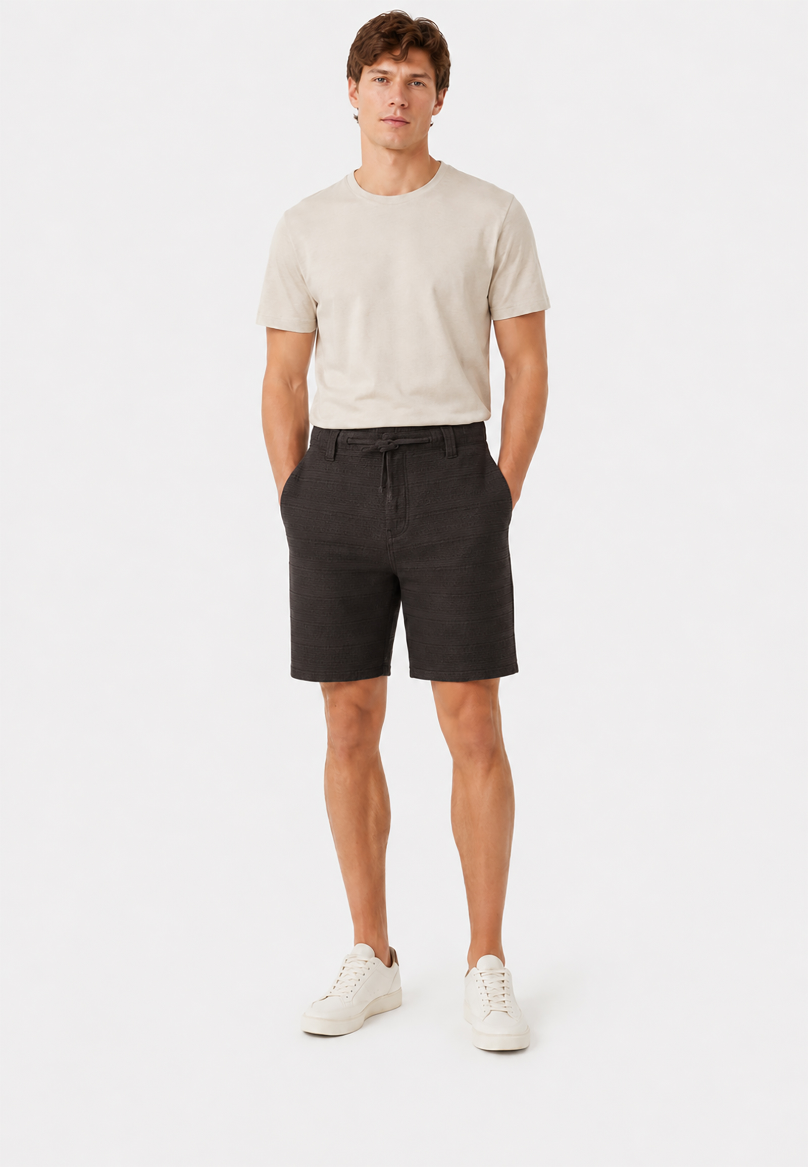 Casual Chinoshorts Eingrifftaschen Kordelzug Einfarbig Casual Chinoshorts Eingrifftaschen Kordelzug Einfarbig