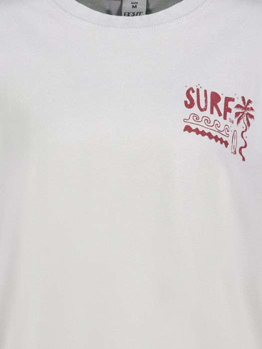 Kurzarmshirt Rundhalsausschnitt Spruchdruck Lässig, Farbe: Hellblau