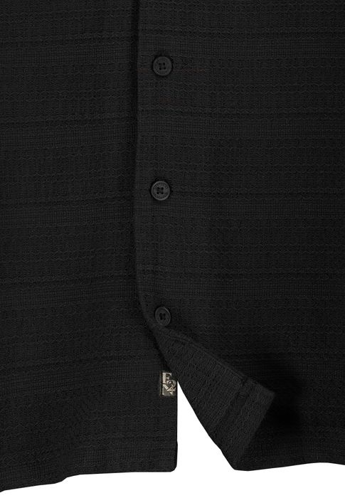 Eight 2 Nine EIGHT 2 NINE Bequemes Kurzarmshirt V-Ausschnitt Unifarben Casual – Schwarz, Bild 3