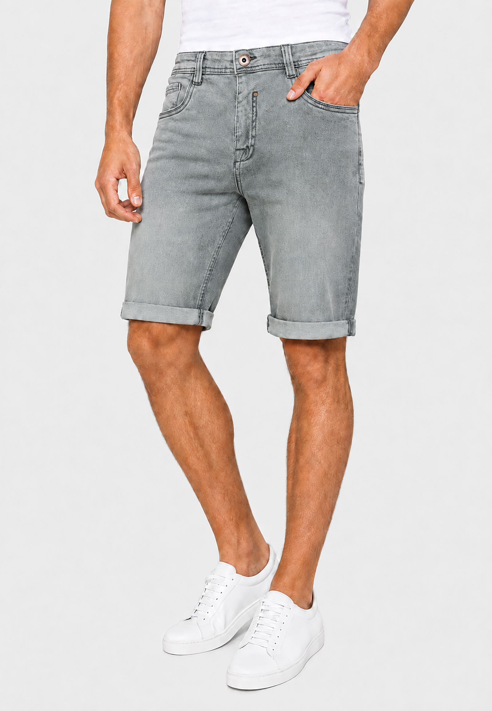 Unifarbene Shorts Gerade Schnitt 5 Pocket Design Basic Unifarbene Shorts Gerade Schnitt 5 Pocket Design Basic