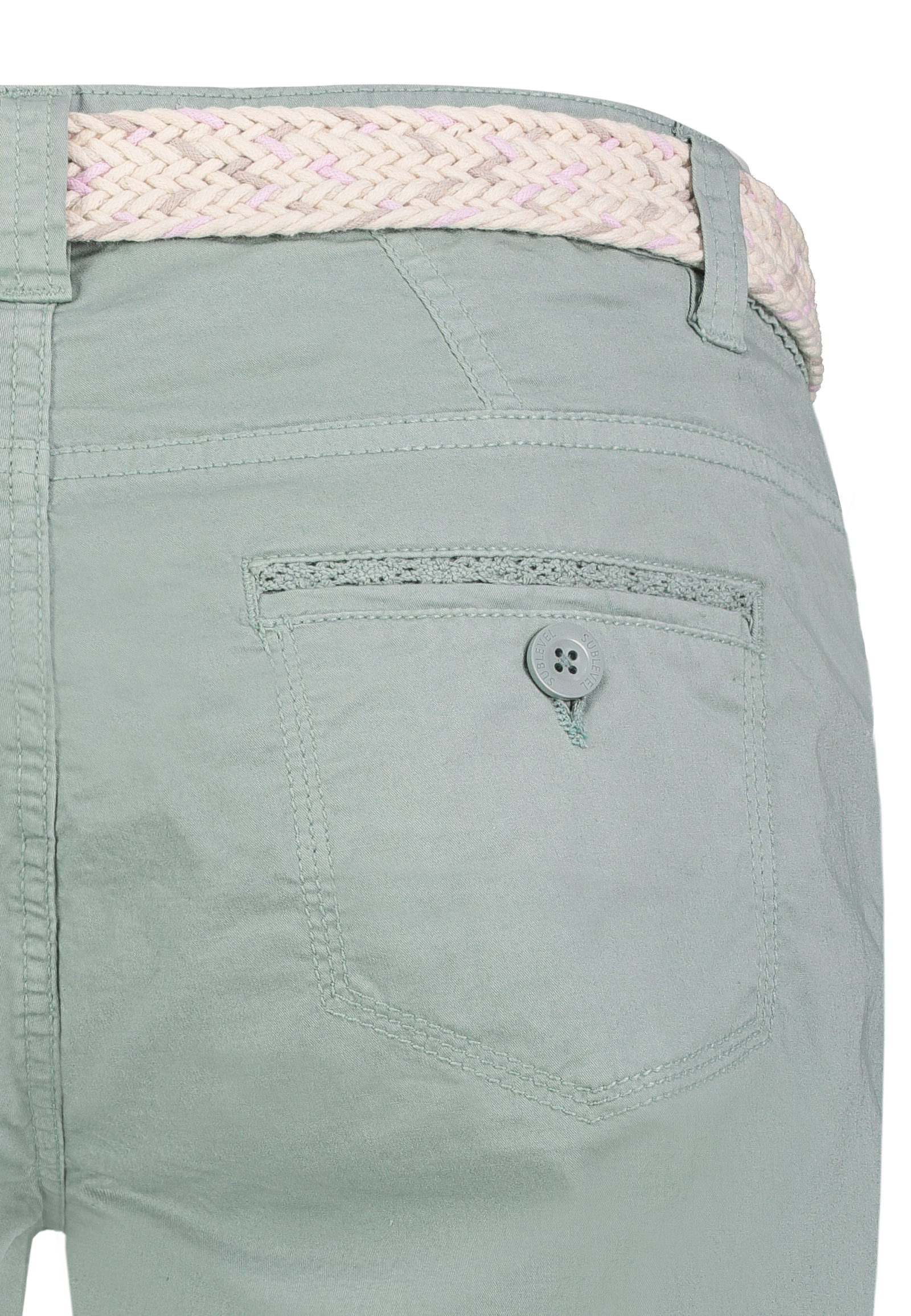 D60530BM62523CA2NO_12200_D3.jpg Stilvolle Shorts Flechtgürtel Seitentaschen Alltag