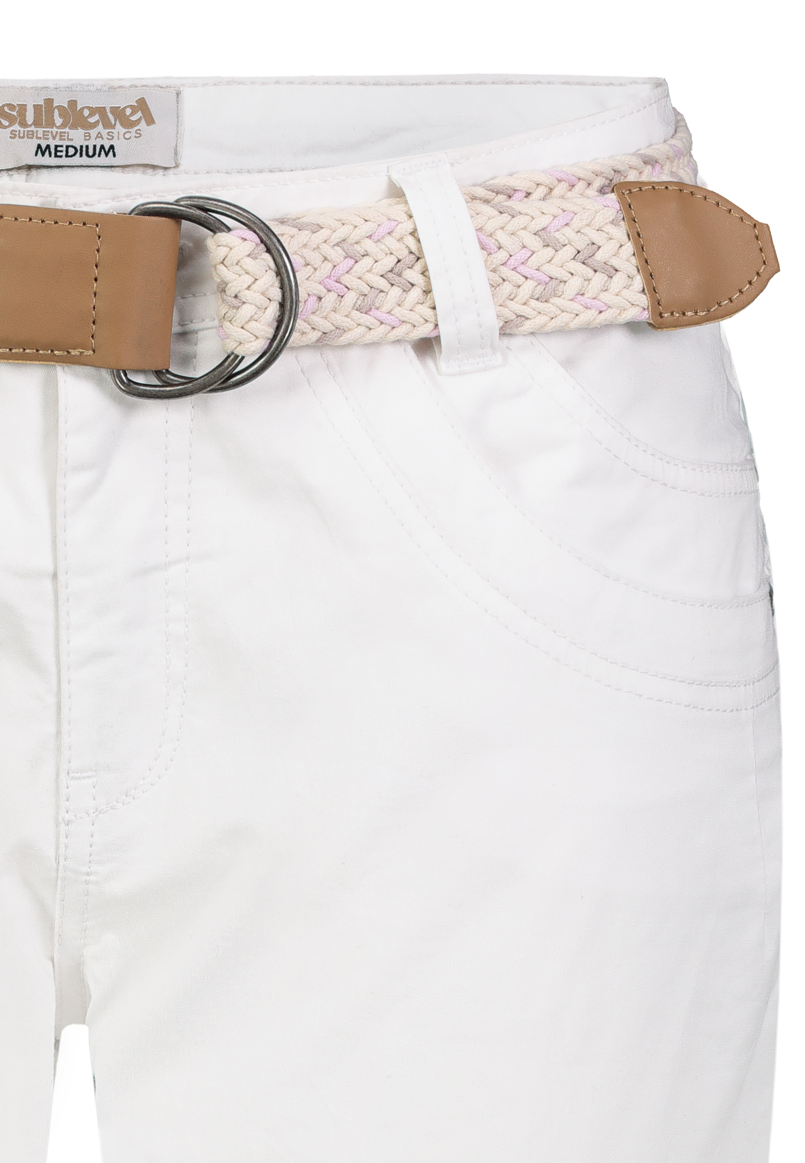 D60530BM62523CA3NO_22000_D1.jpg Stilvolle Shorts Flechtgürtel Seitentaschen Alltag