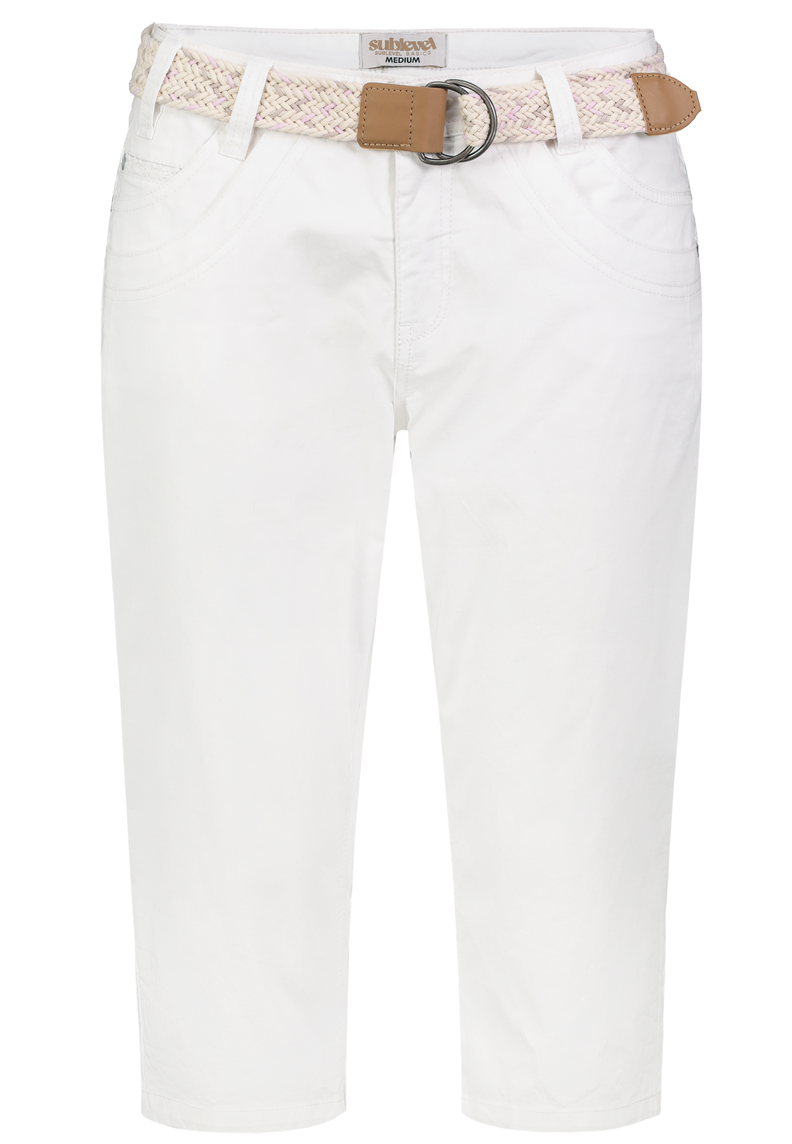 D60530BM62523CA3NO_22000_V.jpg Stilvolle Shorts Flechtgürtel Seitentaschen Alltag