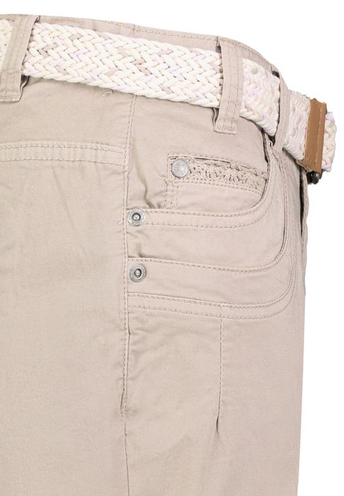 Sublevel Stilvolle Shorts Flechtgürtel Seitentaschen Alltag – Beige, Bild 4