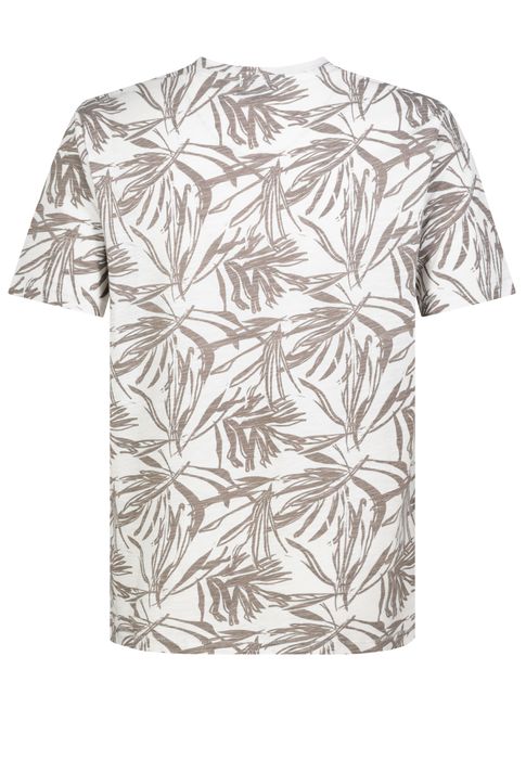 Sublevel Sublevel Kurzarmshirt Rundhalsausschnitt Geblümt Gerade Passform – Beige, Bild 3