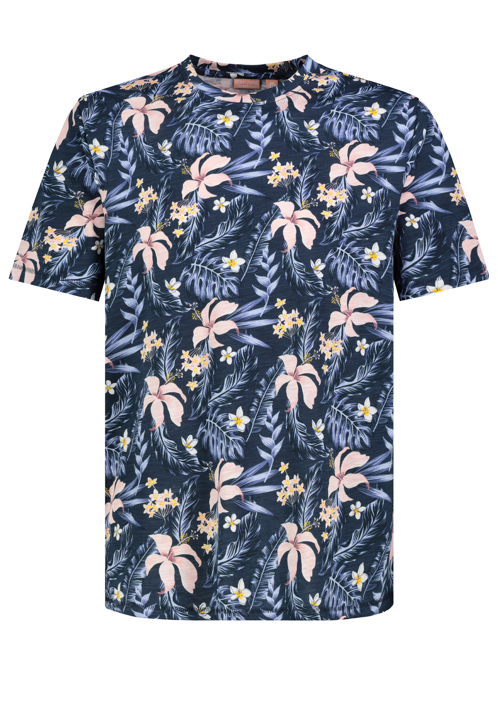Kurzarmshirt Rundhalsausschnitt Floralem Print Basic Kurzarmshirt Rundhalsausschnitt Floralem Print Basic