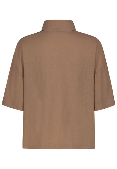 Eight 2 Nine EIGHT 2 NINE Kurzarm Bluse Hemdblusenkragen Knopfleiste – Braun, Bild 3