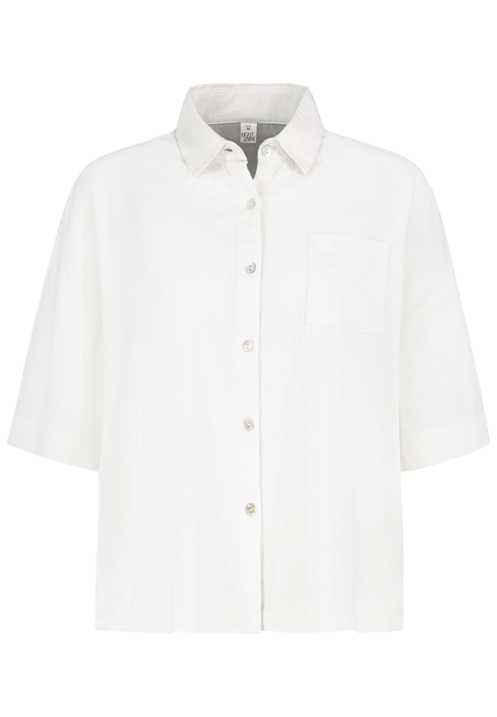 Eight 2 Nine EIGHT 2 NINE Kurzarm Bluse Hemdblusenkragen Knopfleiste – Weiß, Bild 1