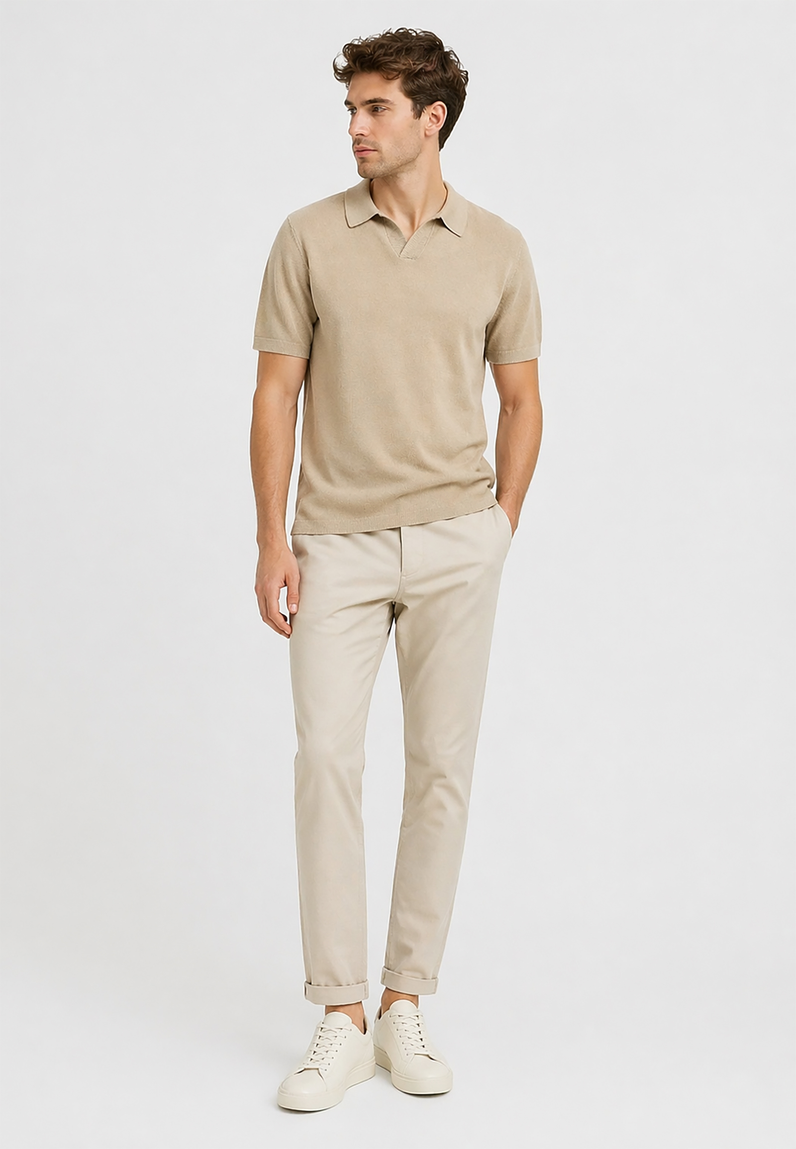 Kurzarm Poloshirt V-Ausschnitt Haifischkragen Basic Kurzarm Poloshirt V-Ausschnitt Haifischkragen Basic