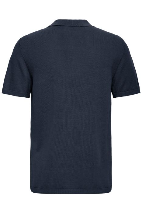 Blend BLEND Kurzarm Poloshirt V-Ausschnitt Haifischkragen Basic – Blau, Bild 6