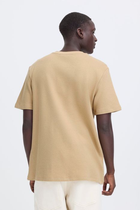 Blend BLEND Kurzarmshirt Rundhalsausschnitt Normaler Schnitt Basic – Beige, Bild 6