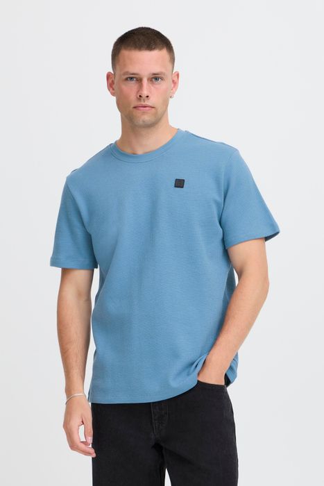 Blend BLEND Kurzarmshirt Rundhalsausschnitt Normaler Schnitt Basic – Blau, Bild 3