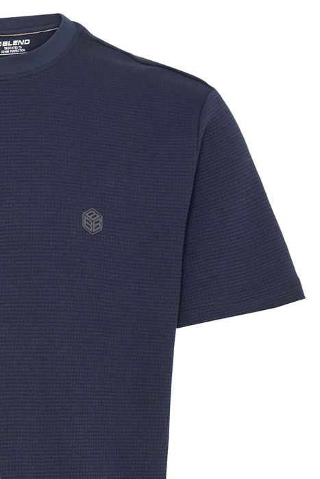 Blend BLEND Kurzarmshirt Rundhalsausschnitt Normaler Schnitt Basic – Blau, Bild 5