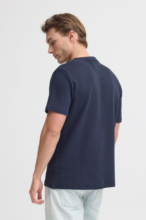Blend BLEND Kurzarmshirt Rundhalsausschnitt Normaler Schnitt Basic – Blau, Bild 6