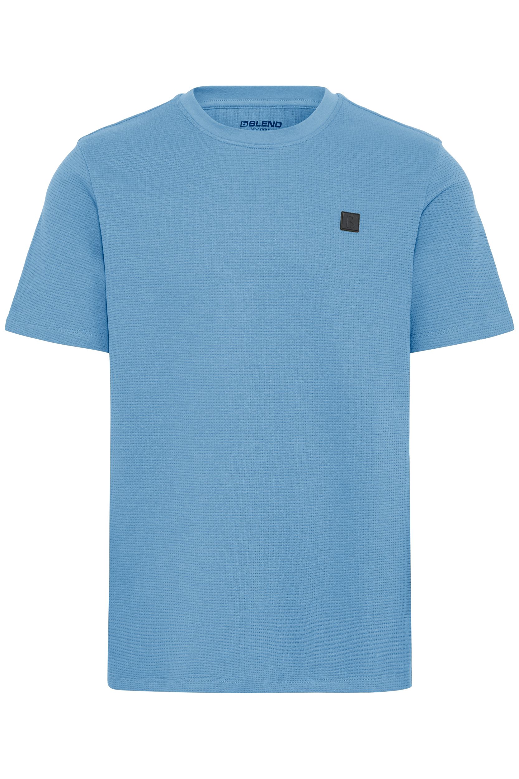 Blend BLEND Kurzarmshirt Rundhalsausschnitt Normaler Schnitt Basic – Blau, Bild 1