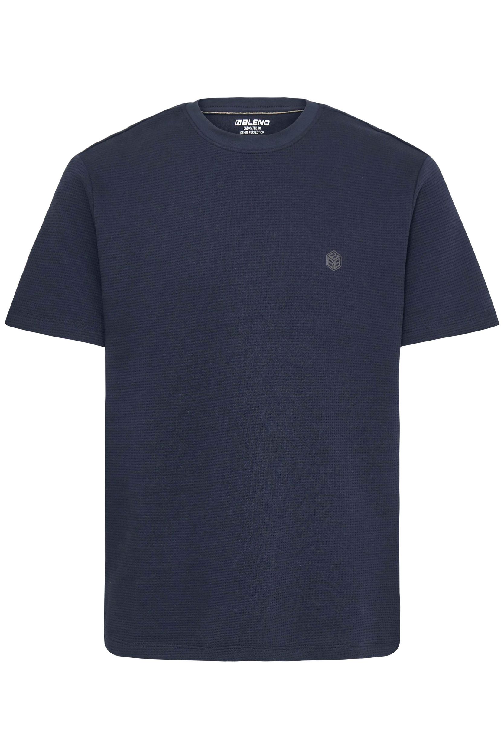 Blend BLEND Kurzarmshirt Rundhalsausschnitt Normaler Schnitt Basic – Blau, Bild 1