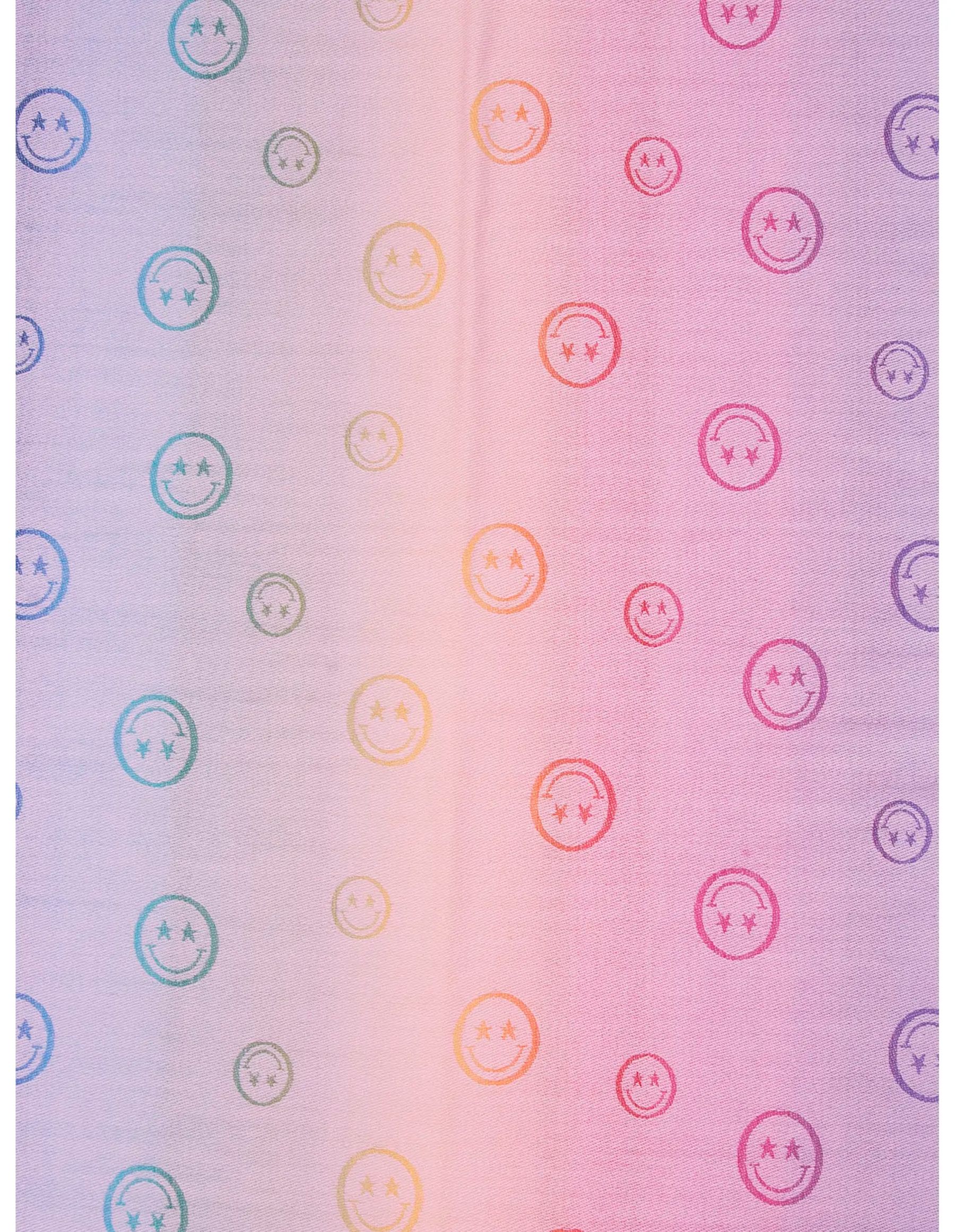 Weicher Schal Fransen Stickereien Smiley Motiv Farbverläufe Weicher Schal Fransen Stickereien Smiley Motiv Farbverläufe