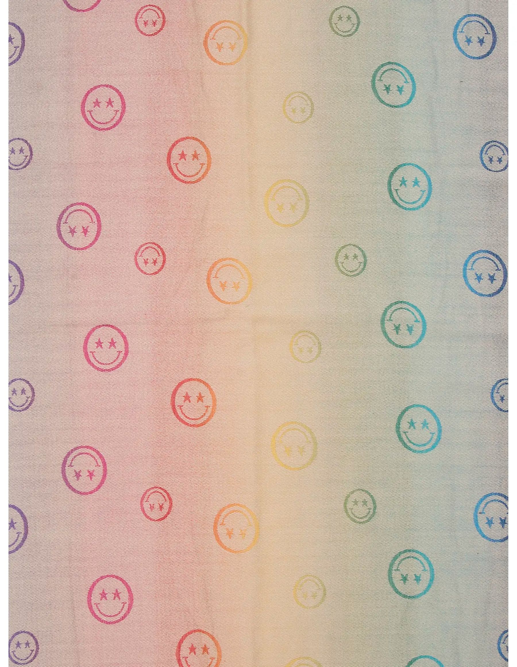 Weicher Schal Fransen Stickereien Smiley Motiv Farbverläufe Weicher Schal Fransen Stickereien Smiley Motiv Farbverläufe