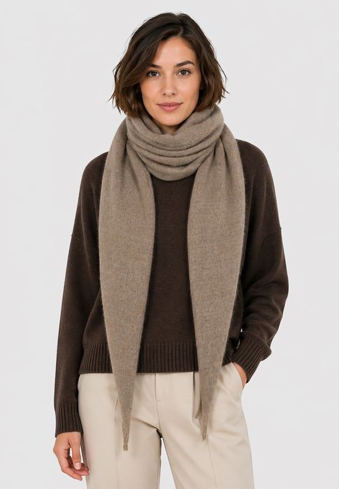 Leichter Strickschal Vielfältig Kombinierbar Moderner Stil, Farbe: Taupe