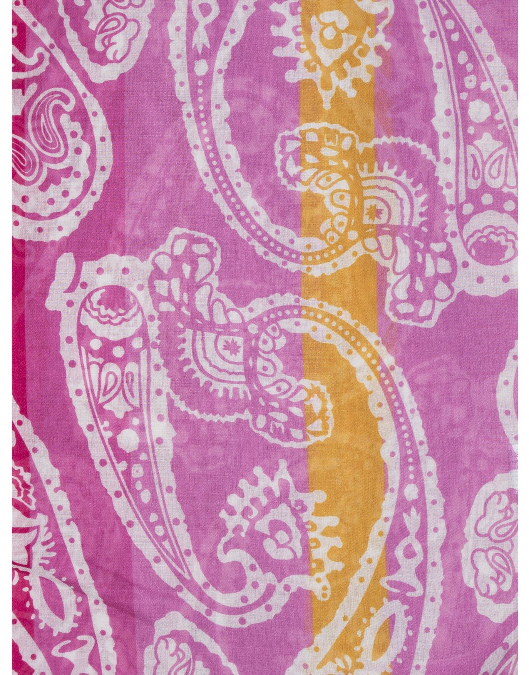 Leicht transparenter Schal Fransen Paisley Aufdruck Streifen Leicht transparenter Schal Fransen Paisley Aufdruck Streifen