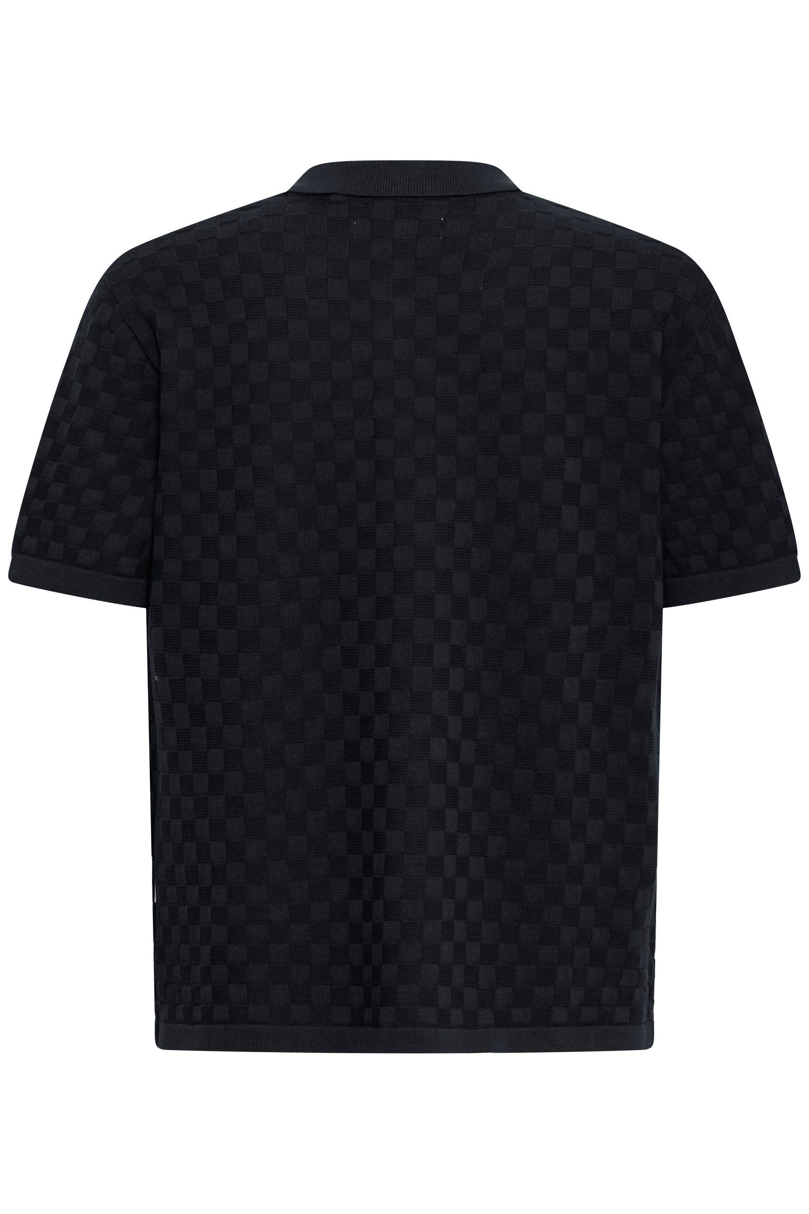 20720774-193911_193911_2.jpg Bequemes Kurzarmshirt Haifischkragen Knopfleiste Kariert
