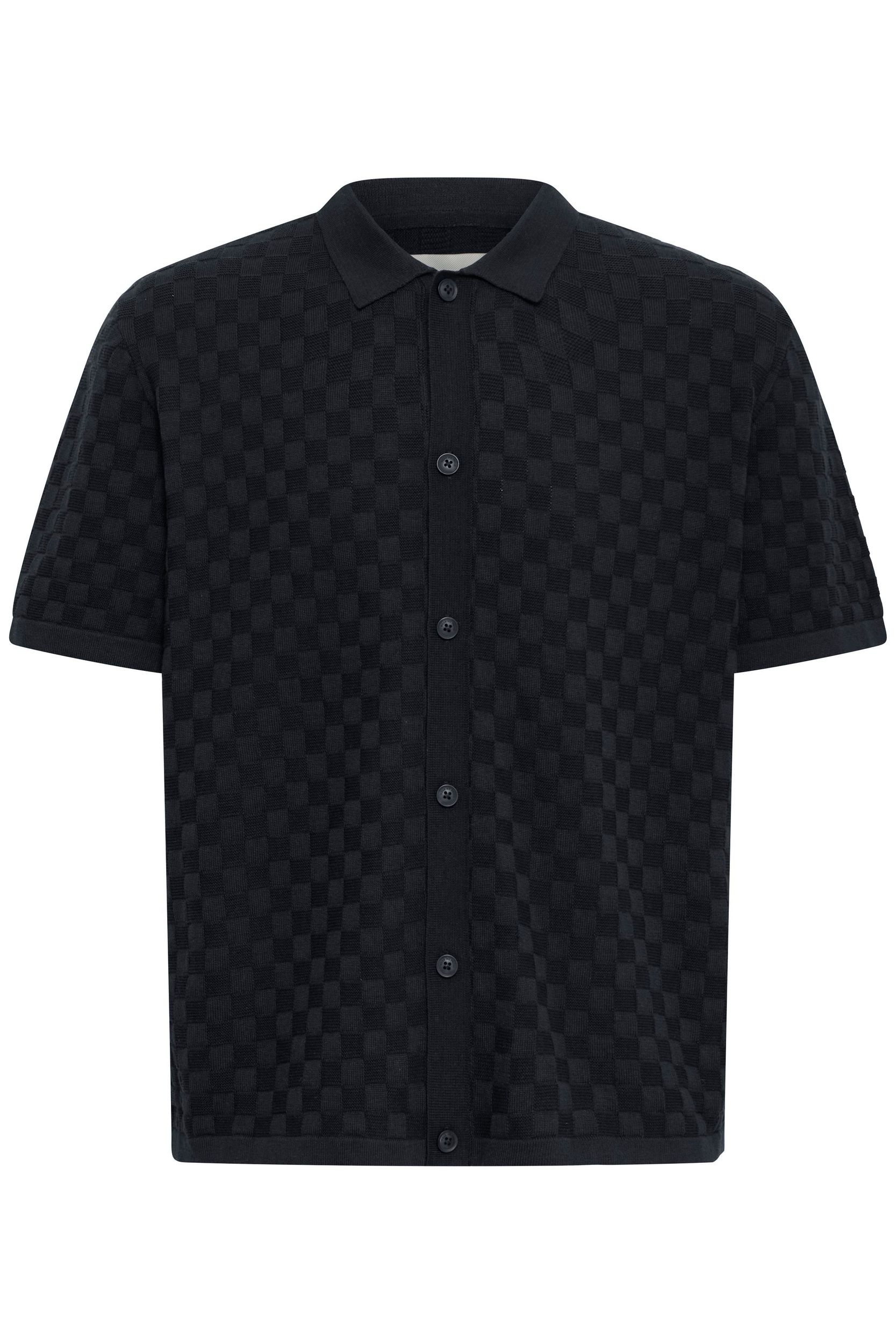 20720774-193911_193911.jpg Bequemes Kurzarmshirt Haifischkragen Knopfleiste Kariert